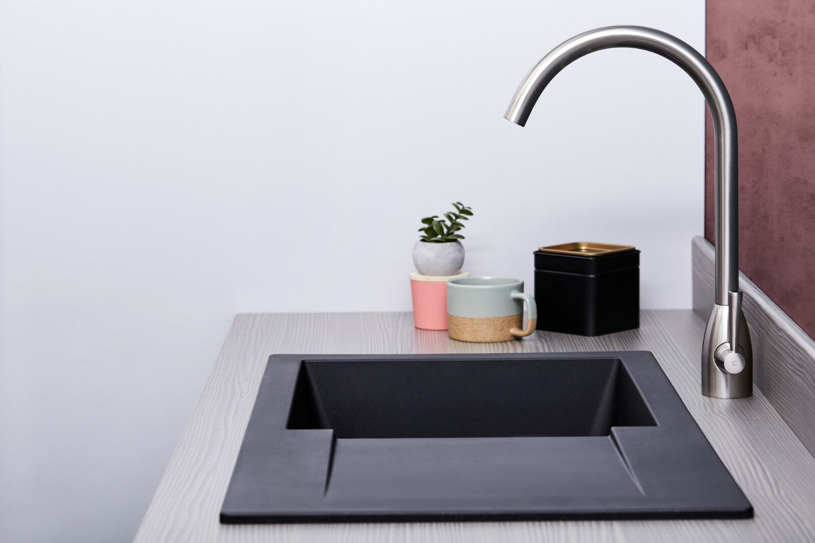 Liquida EW10BL 1.0 Bowl Composite Reversible Inset Black Kitchen Sink With Waste